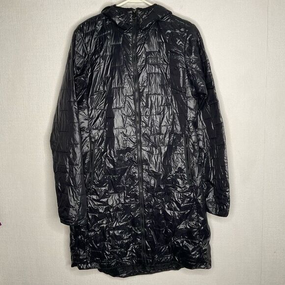 Helly Hansen Parka Womens Large Black Quilted‎ Insulated Hooded zip Puffer Coat - Picture 2 of 10